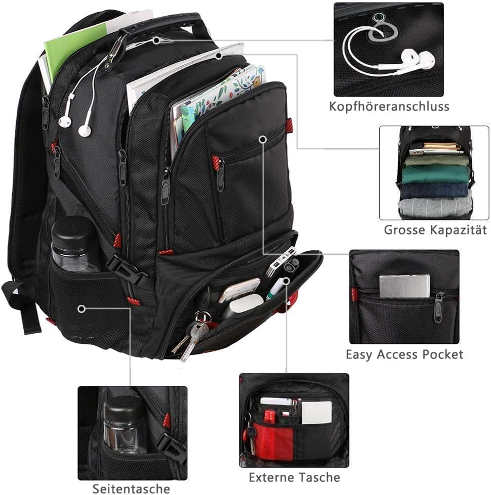 Laptop Rucksack, Reise Rucksack, 18.4 Zoll Extra Groß (55L)