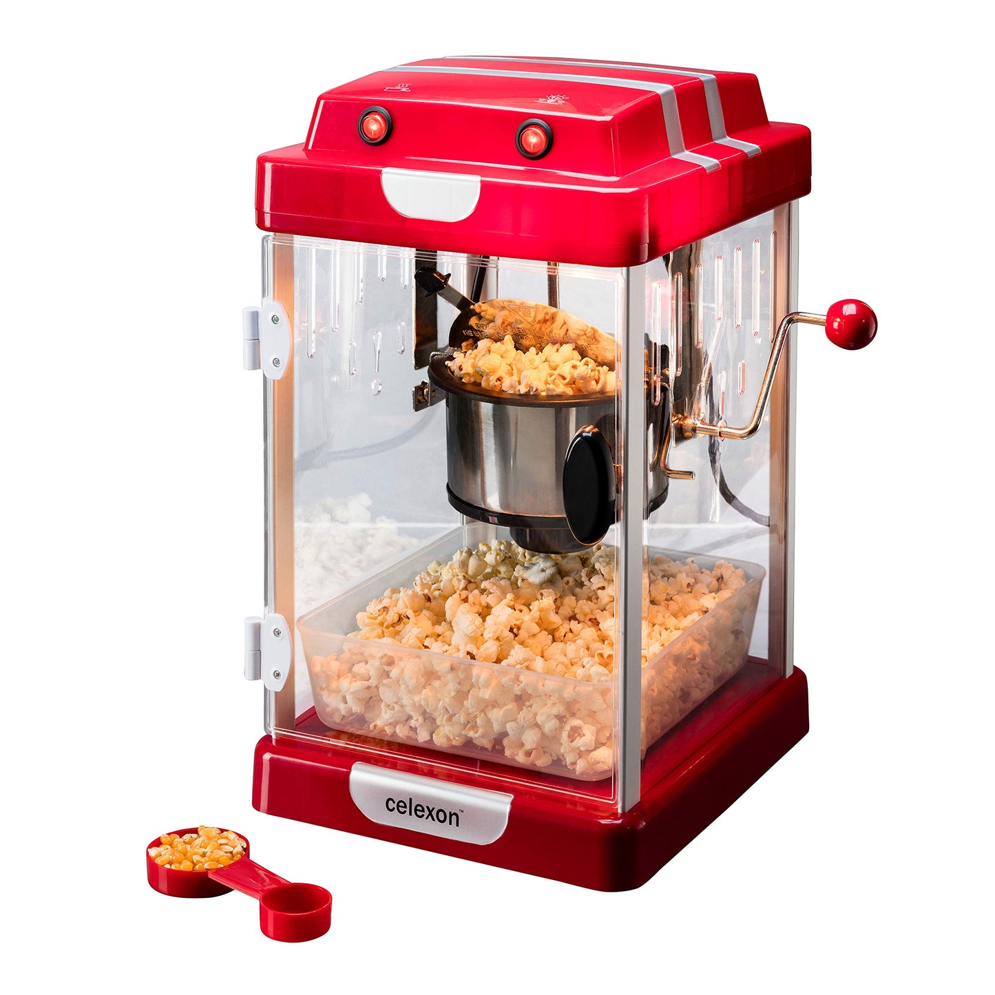 CinePop CP1000 Popcornmaschine im Retrolook antihaft-beschichtetem Edelstahlkessel integrier