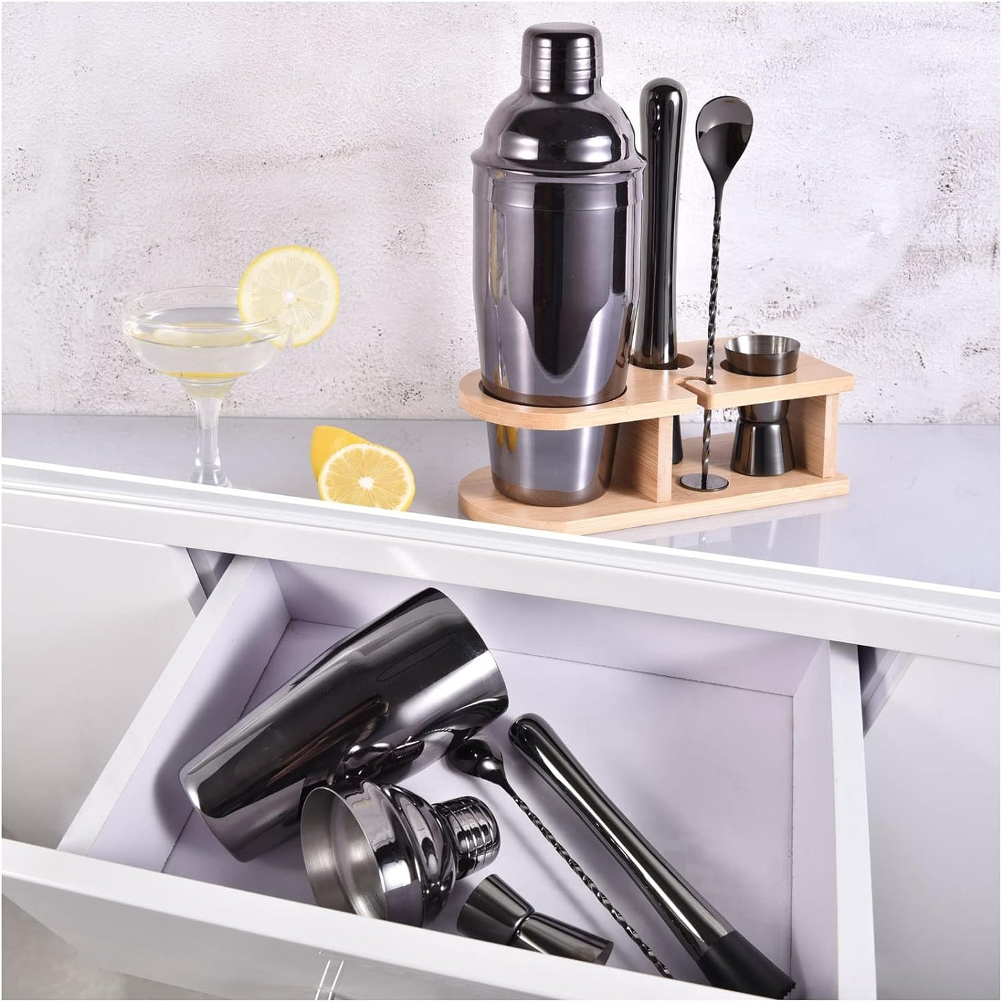 Cocktail Shaker Set, Grau