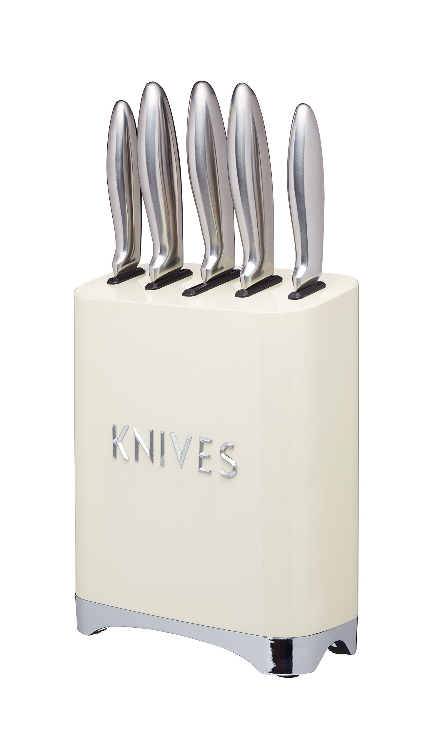 5-teiliges Messerblock-Set, Vanille