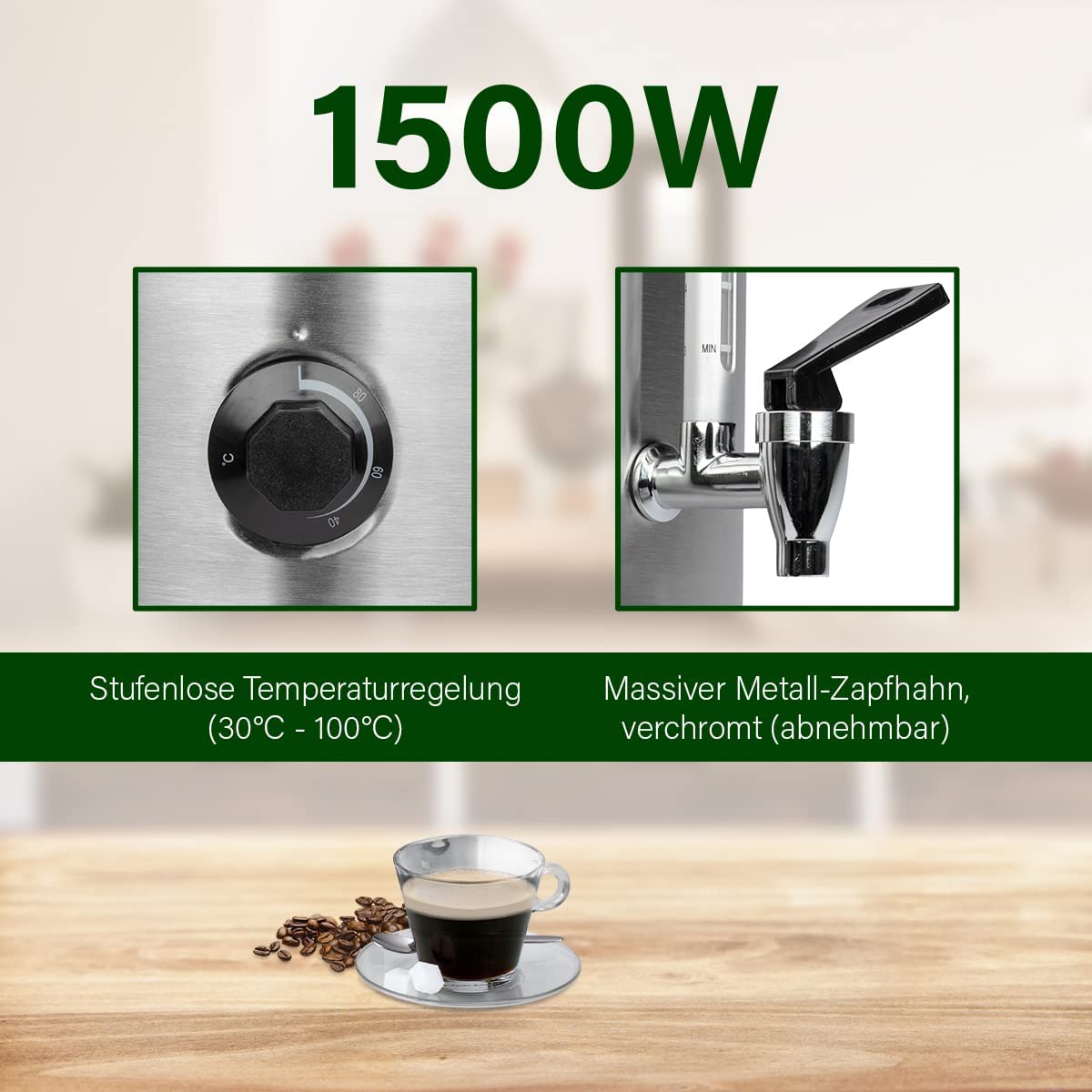 Heissgetränke- / Glühweinautomat PC-SV 1111, Einkochautomat, Edelstahl 11l