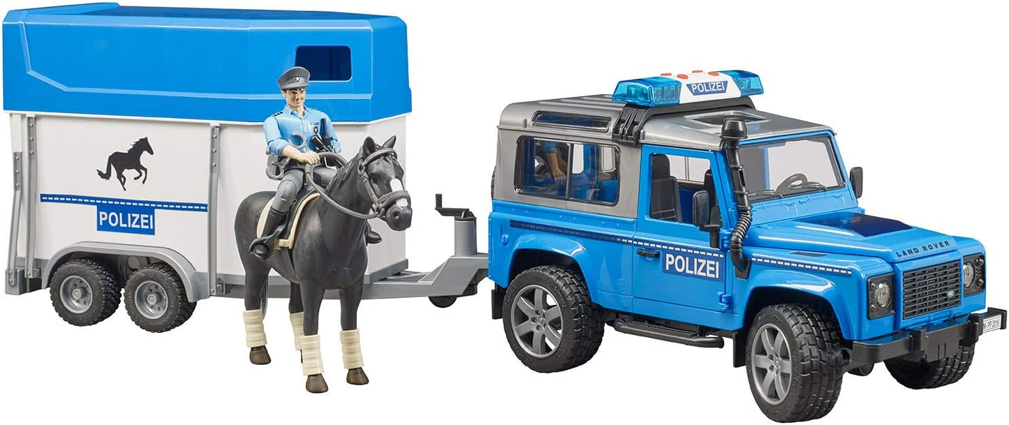 Land Rover Defender Polizeifahrzeug und Pferdeanhänger, Modellfahrzeug