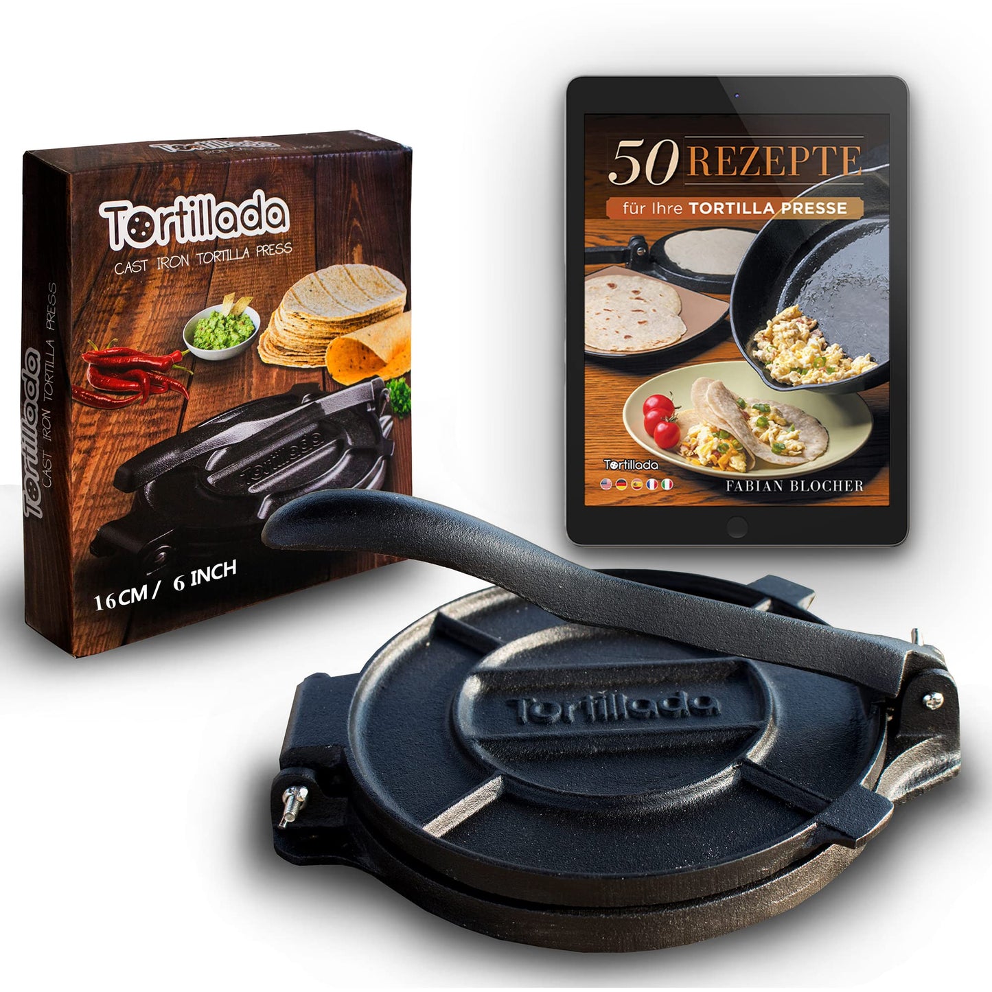 Tortilla Presse, Grösse: 16 cm