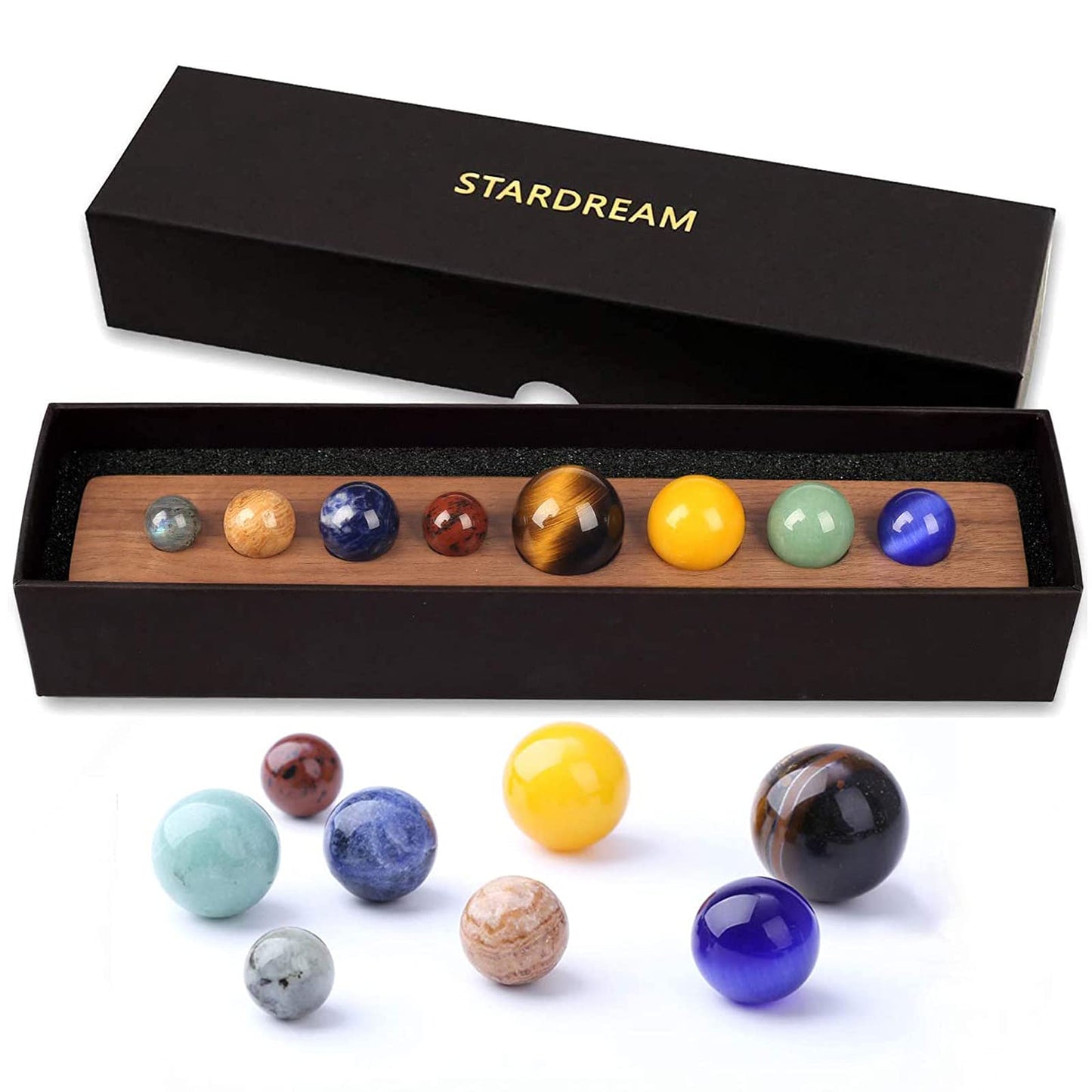 Sonnensystem-Modell, Type A-8 Stars - Peach Wood Base