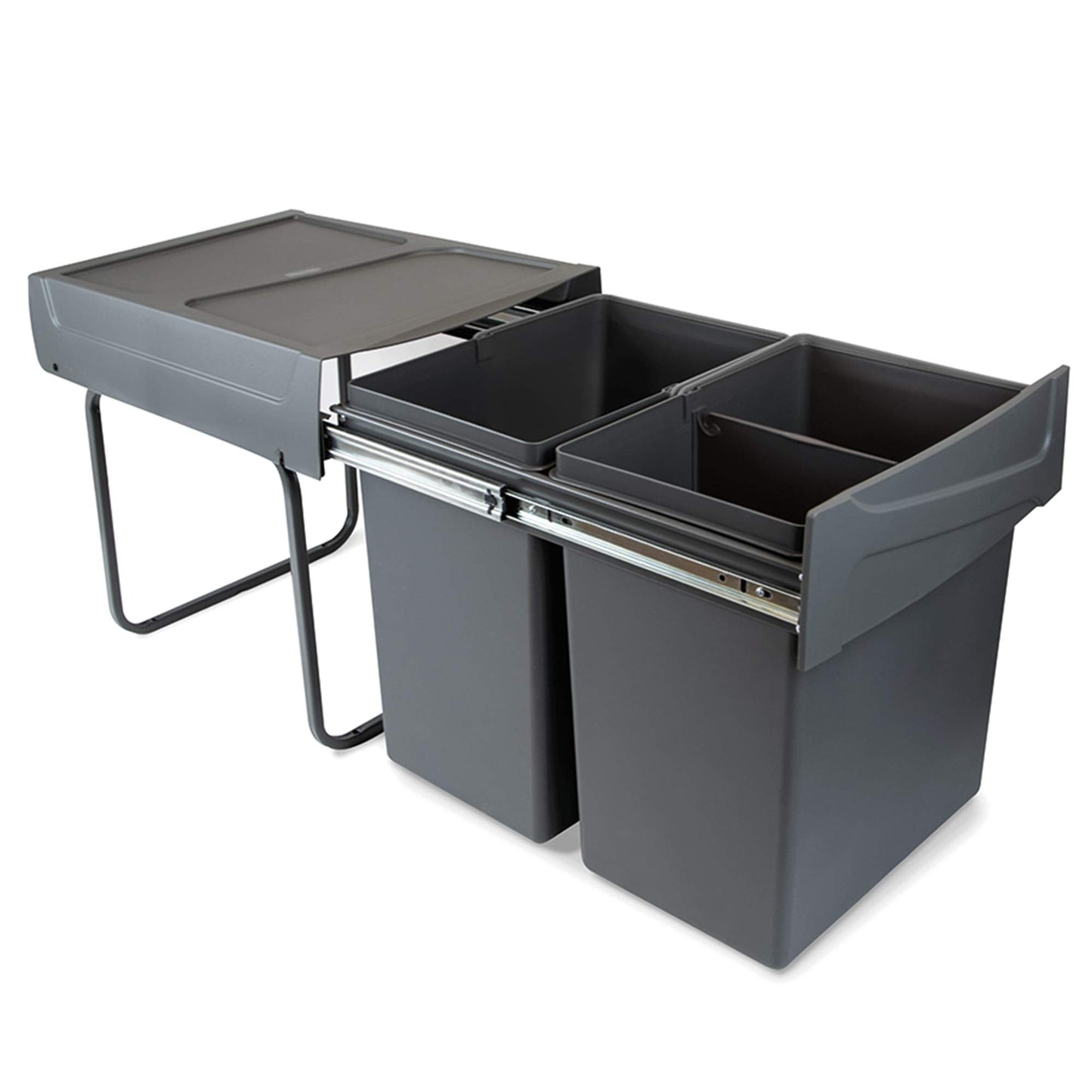 Küchenabfalleimer, Anthrazitgrau, Küchenabfallbeh, 2 x 20 litres