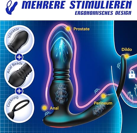 Anal Vibrator mit Penisring, Einfachring