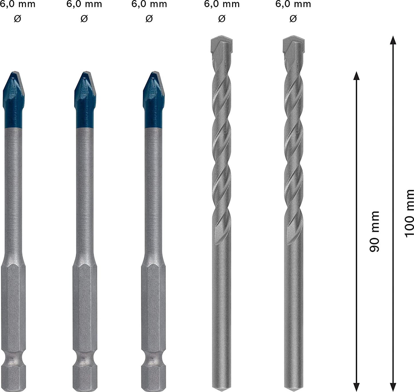 Expert HEX-9 HardCeramic Bohrer Mixed-Set, Ø 6mm, Bohrer-Satz