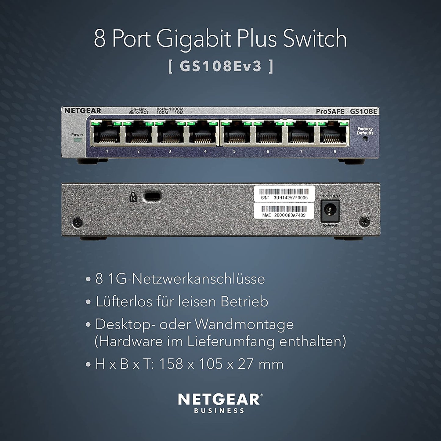 GS108E, Switch