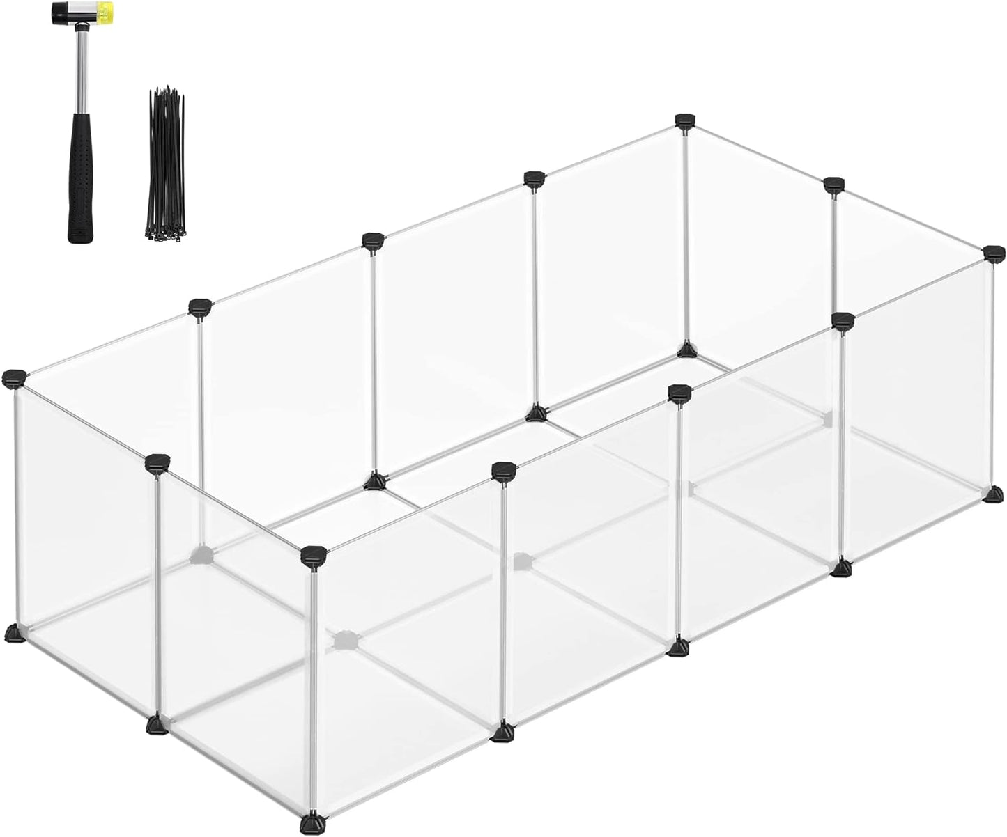 Freigehege mit Bodenplatten, 143 x 73 x 46 cm; Weiss