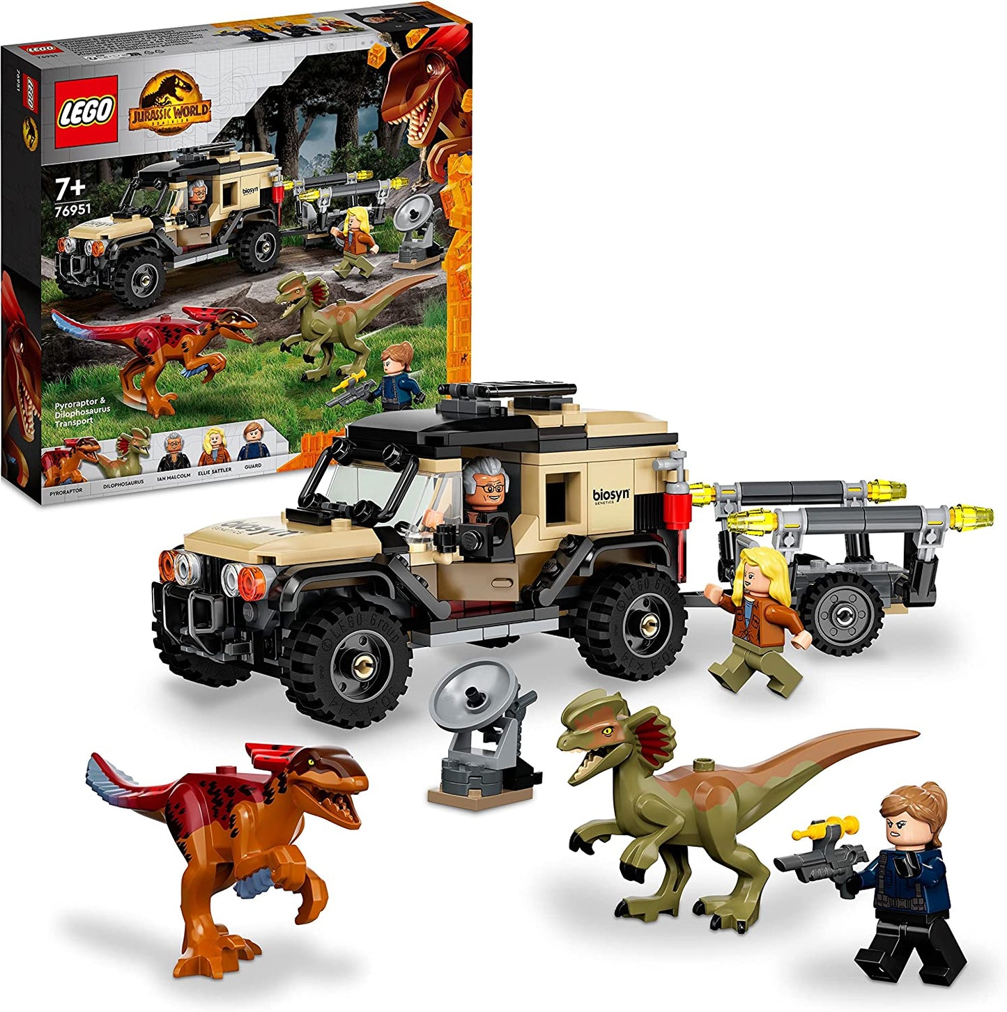 76951 Jurassic World Pyroraptor & Dilophosaurus Transport, Konstruktionsspielzeug