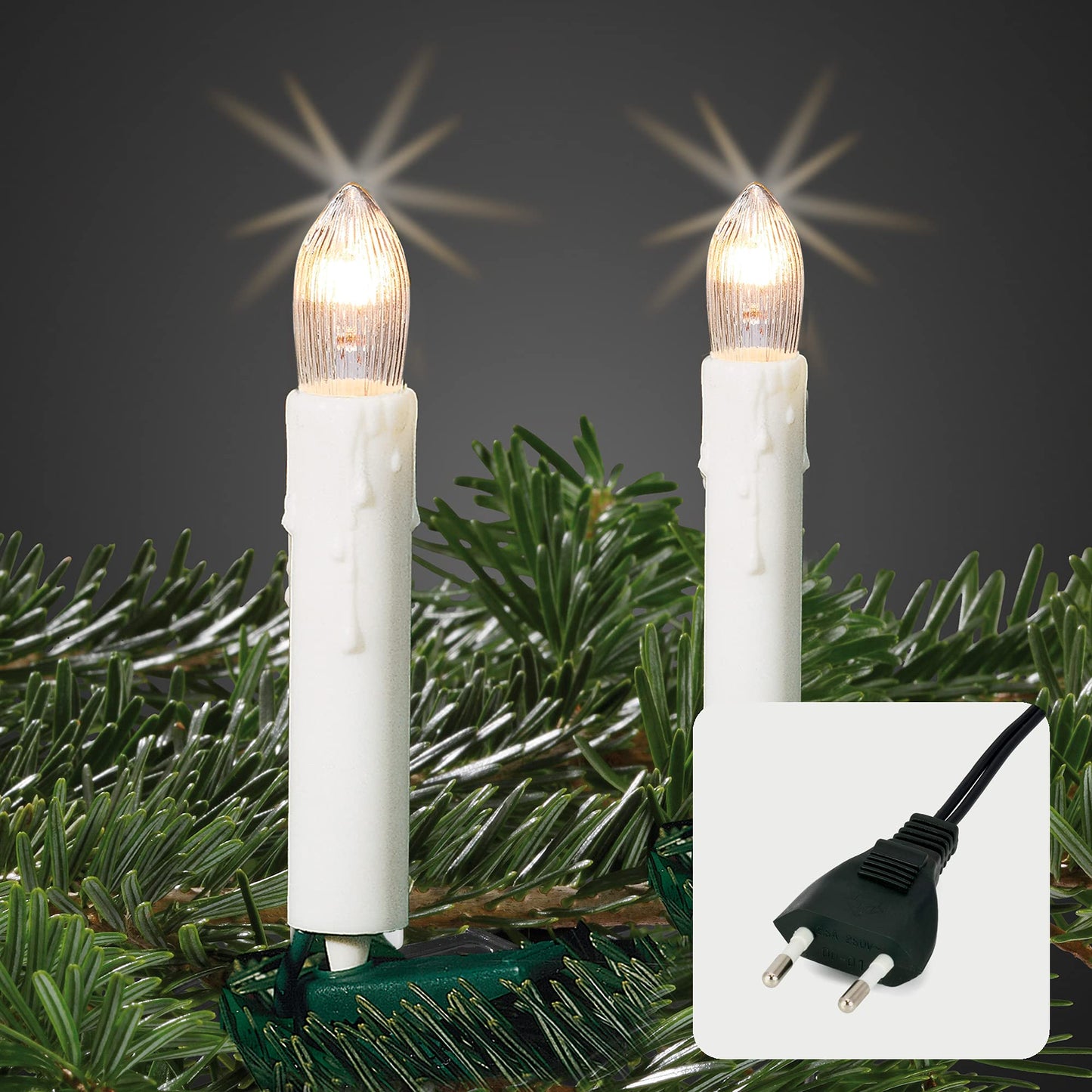 Weihnachtsbaumkerzen 613018, 30 Lichter / beleuchtet 1160 cm