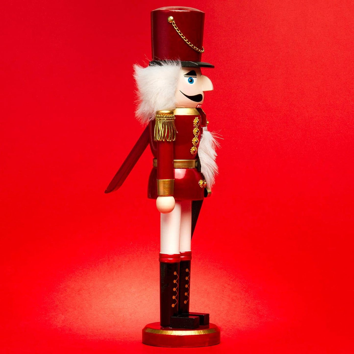 NK-I Nussknacker Soldat, Soldat Rot Weiss, Höhe ca. 38 cm