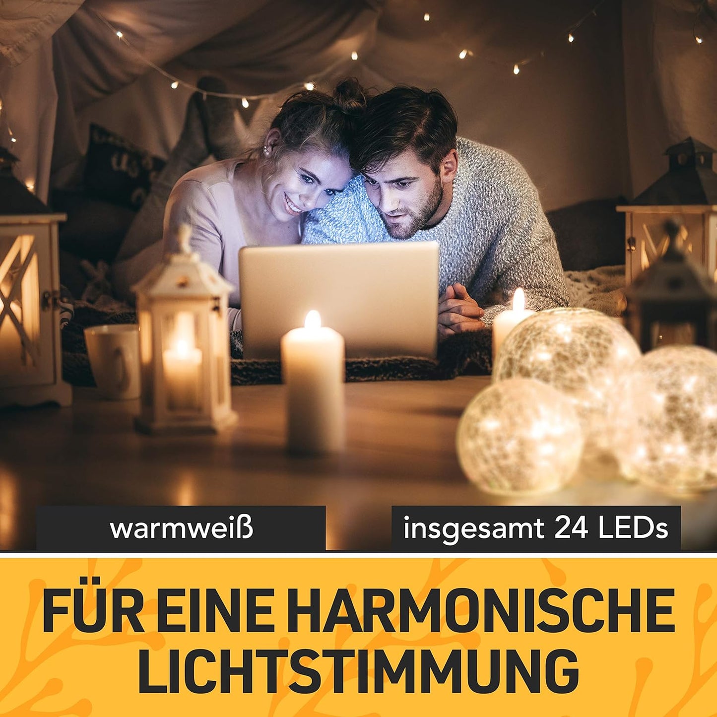 LED Glaskugeln 3er Set