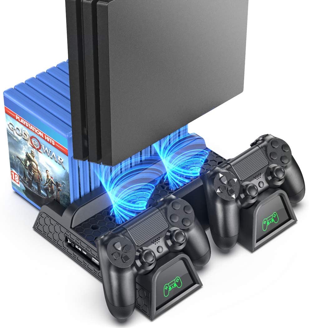 PS4-Ladestation mit Lüfter, schwarz