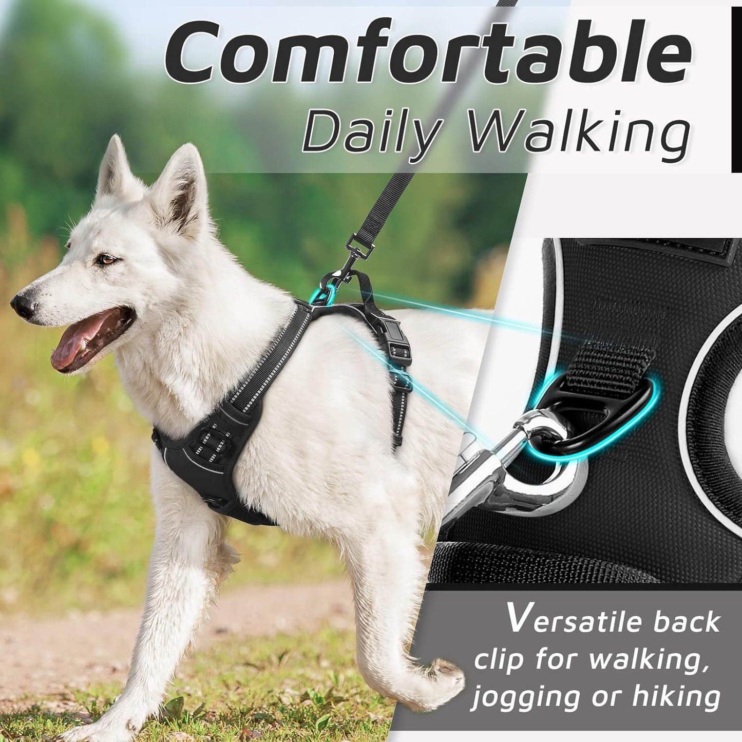 Hundegeschirr Grosse Hunde, L (1er Pack) Schwarz