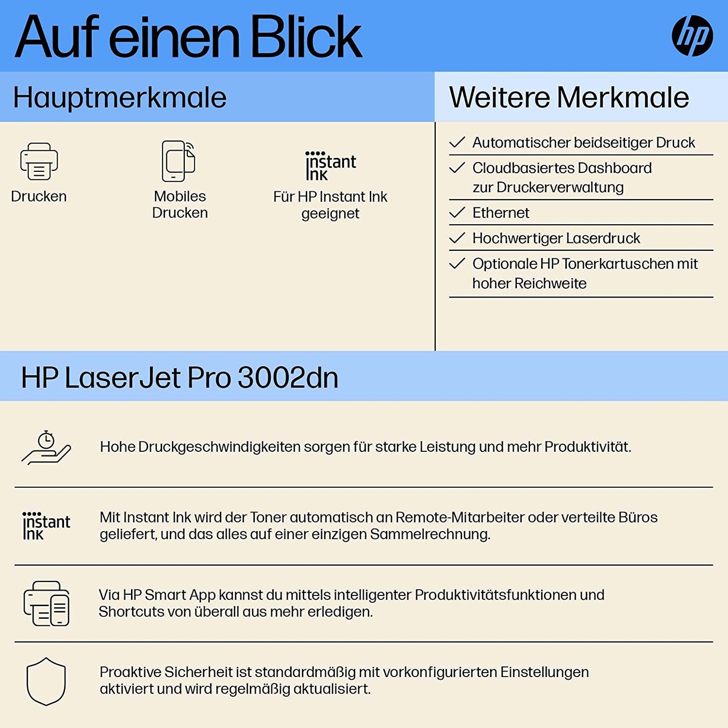 LaserJet Pro 3002dn, Laserdrucker