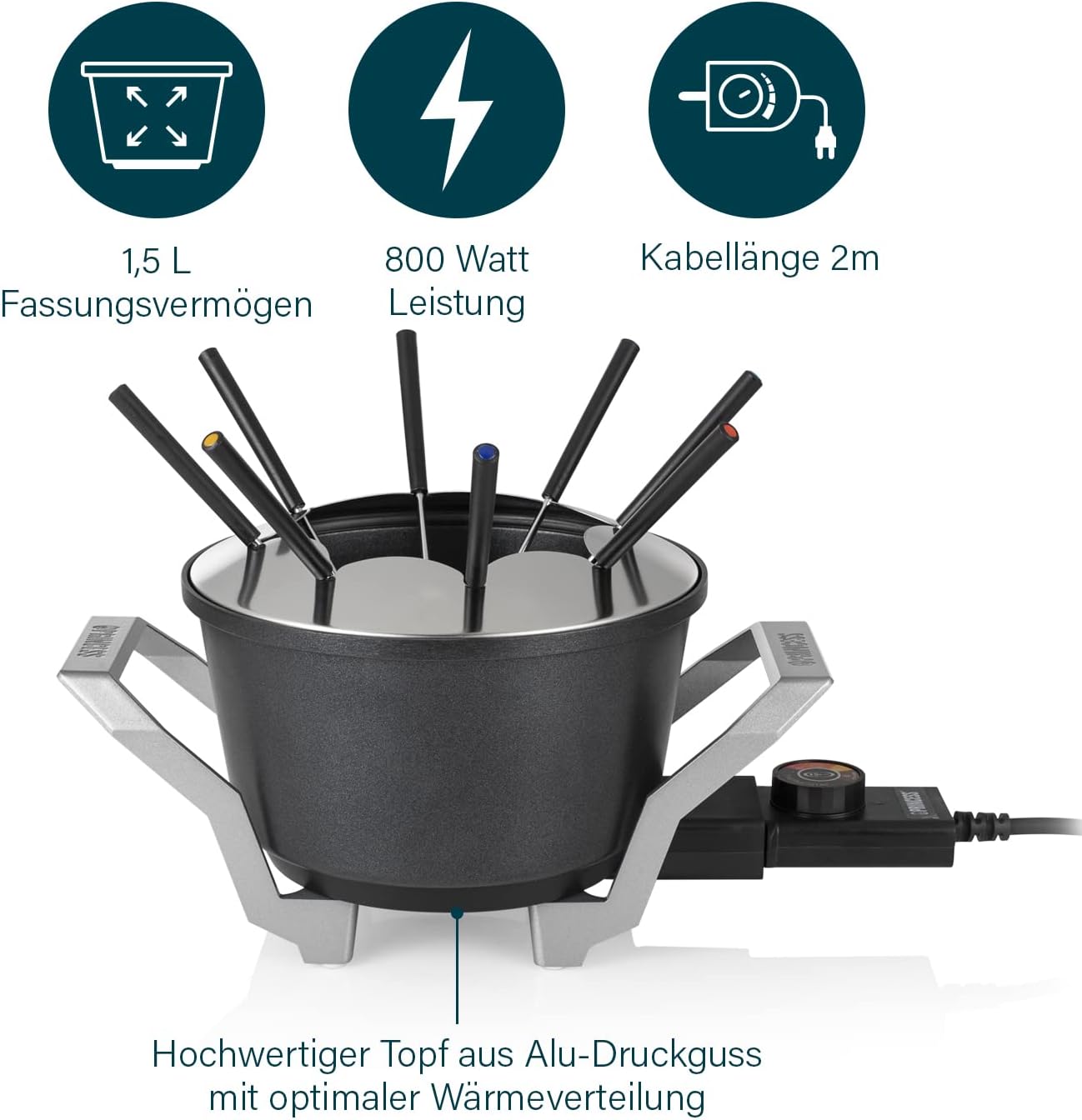 Premium Fondue 173100, Metallic-Schwarz