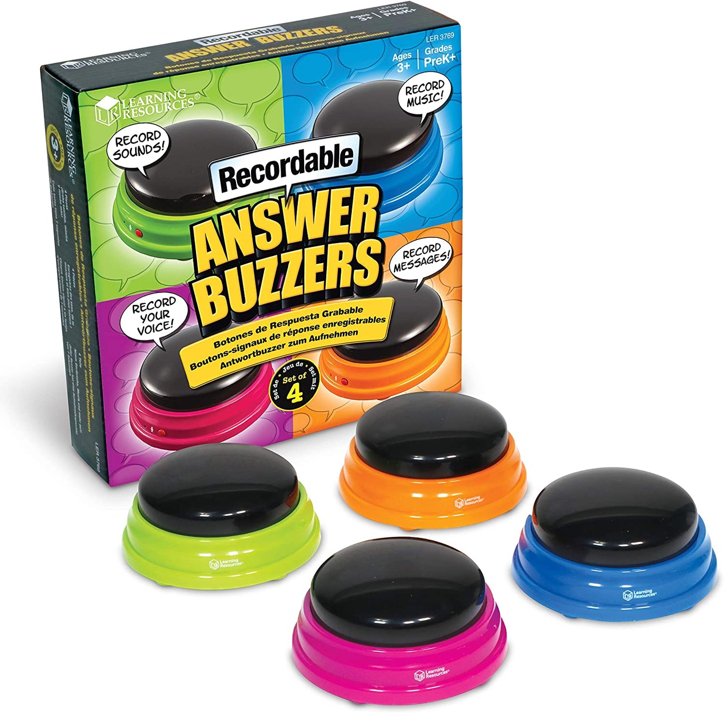 Buzzer mit Aufnahmefunktion (4 Stück)