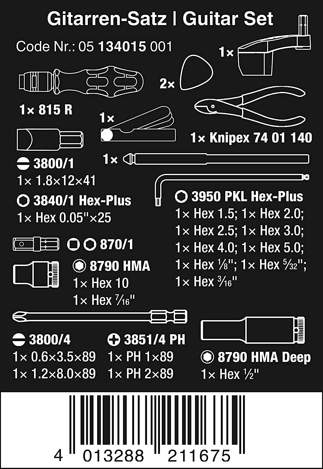 Gitarren-Werkzeug-Set 9100 Kraftform Kompakt, 27-teilig