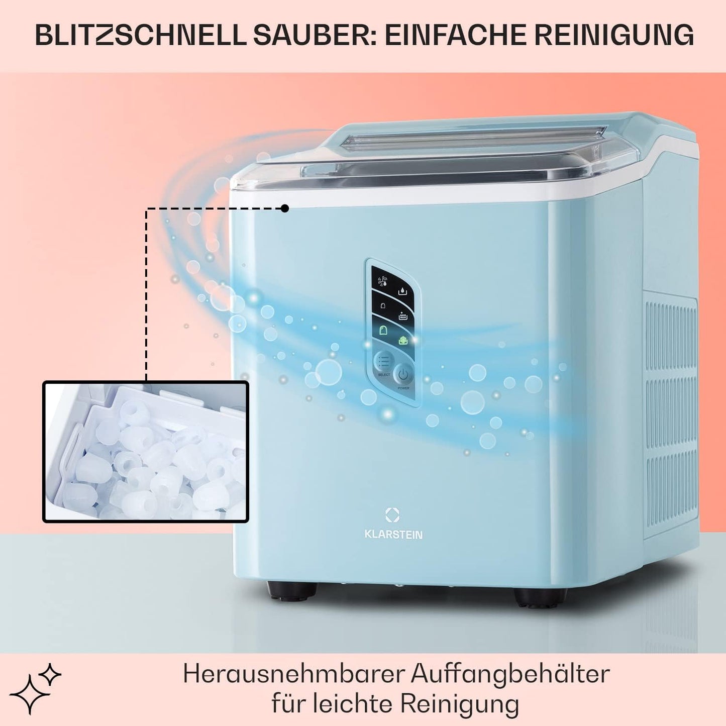 Eiswürfelmaschine, Blau