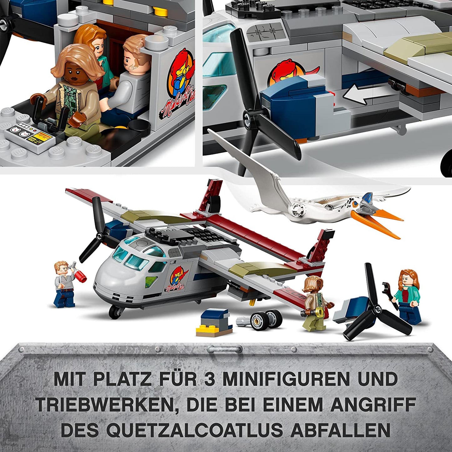 76947 Jurassic World Quetzalcoatlus: Flugzeug-Überfall, Konstruktionsspielzeug