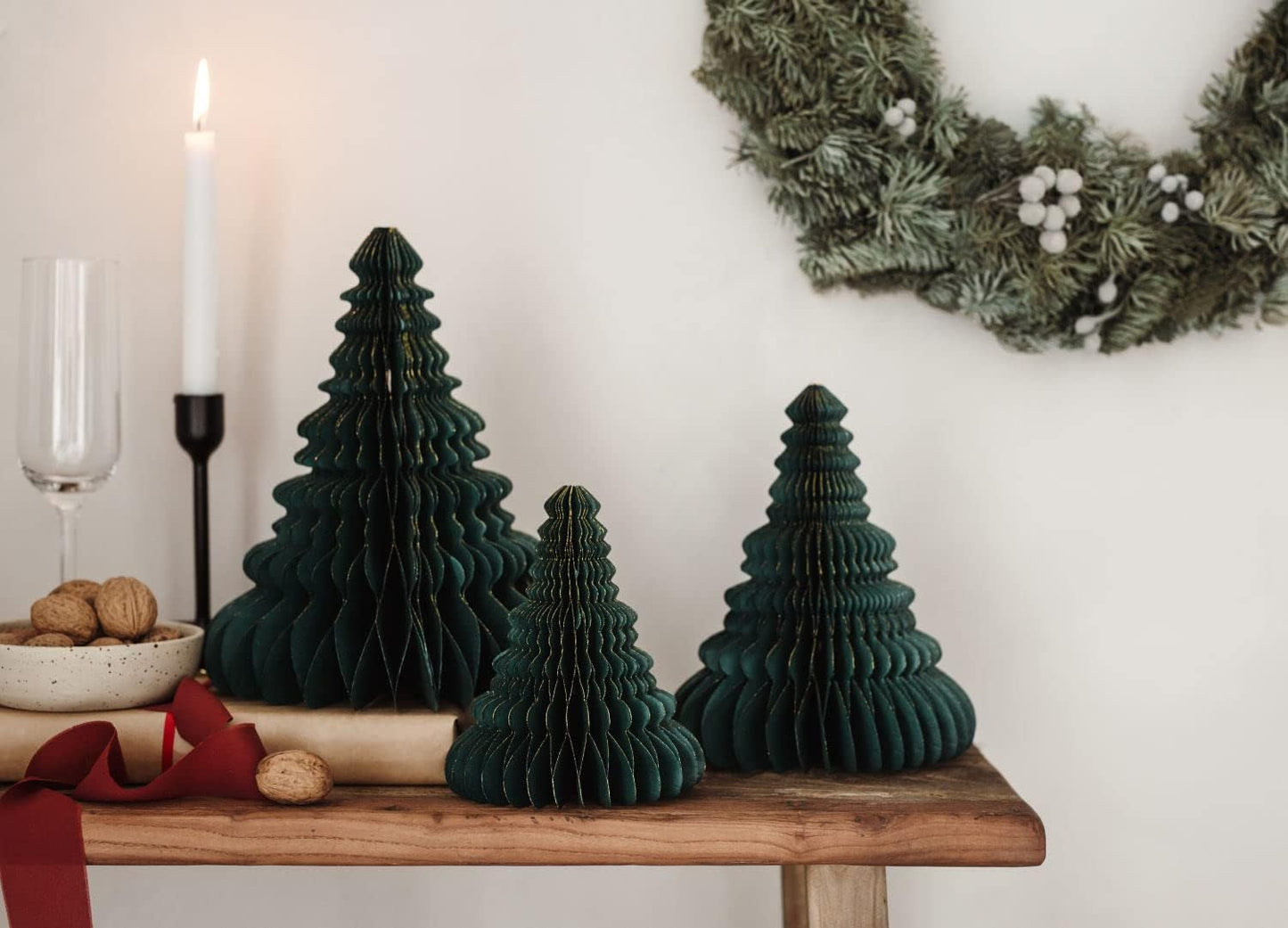 3er Set Deko Tannenbaum, 3er Set 15-20-24cm