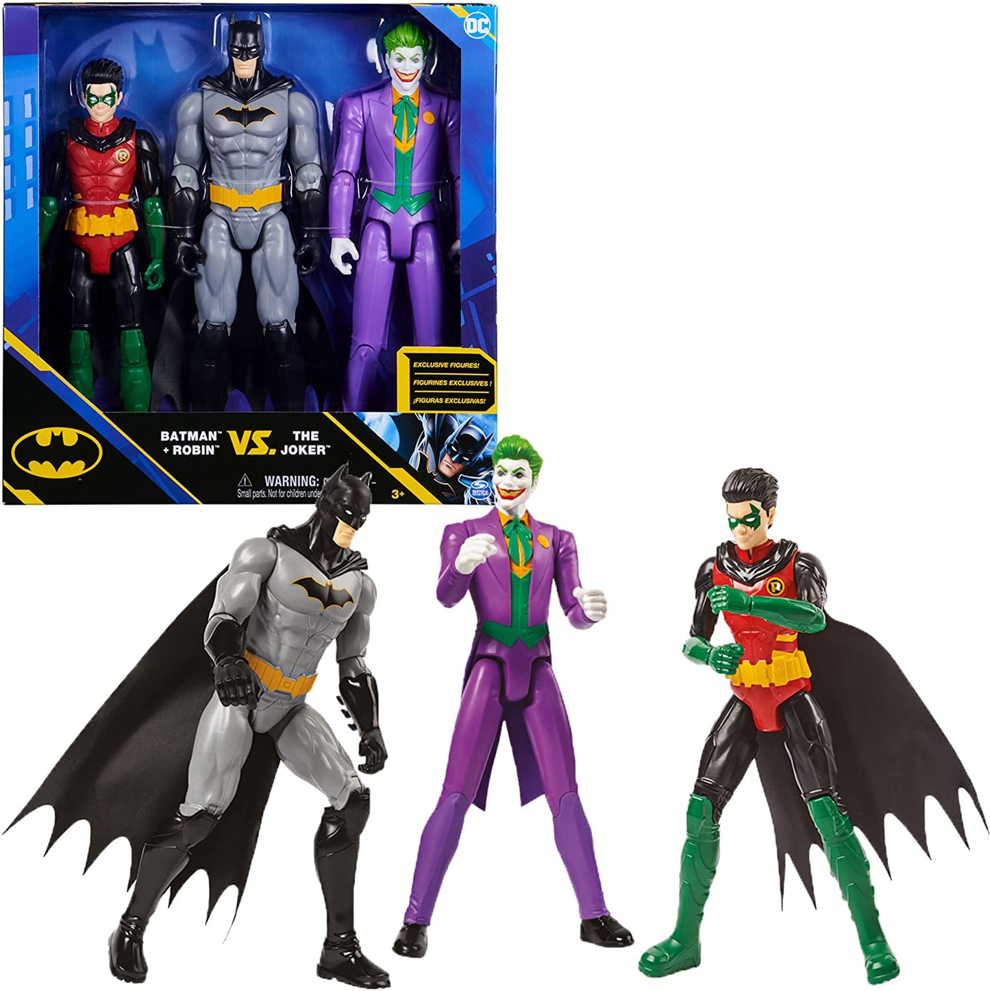 Batman 30 cm Figuren-Set aus Batman (Rebirth), Robin und Joker, Spielfigur