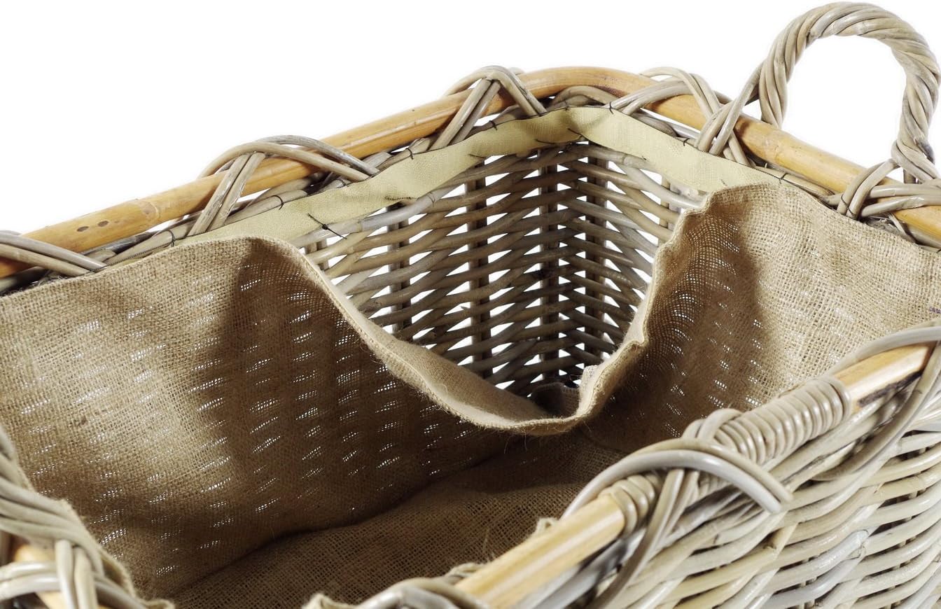 Kaminholzkorb, Kubu Grau Stoff Jute