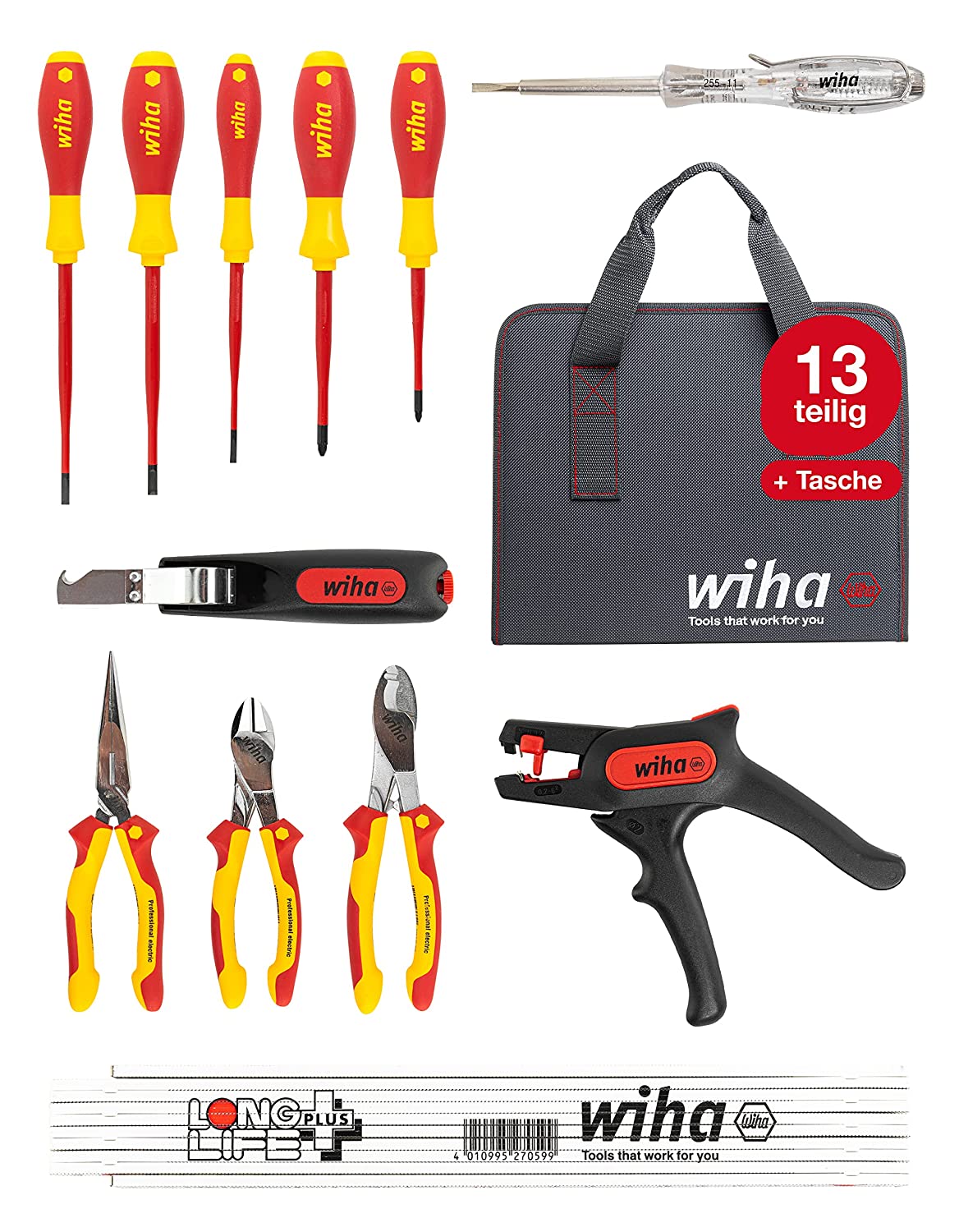Best of VDE Werkzeug-Set für Elektriker, Set Elektriker, 12-tlg.