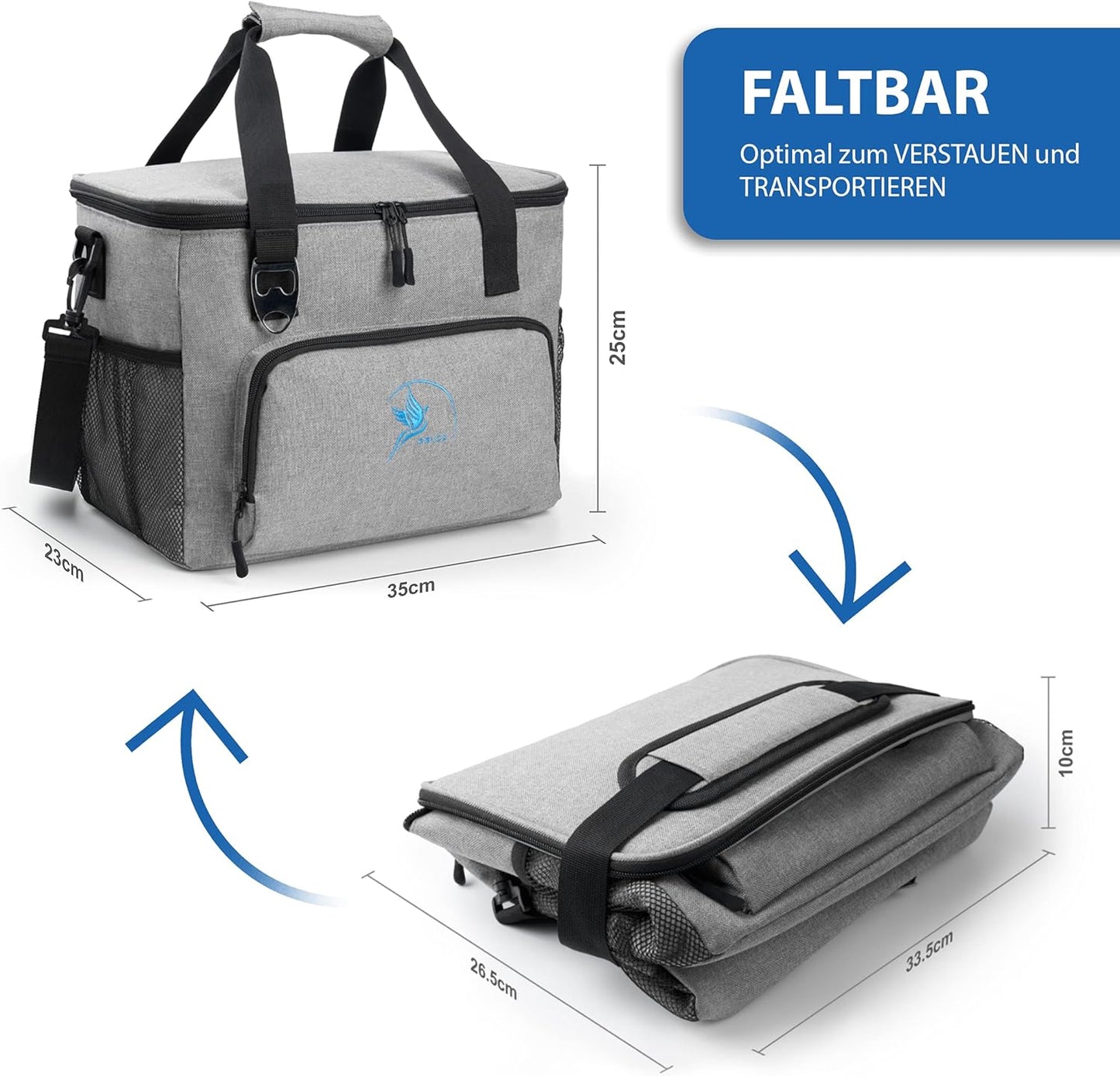 Kühltasche, 20 Liter, Grau