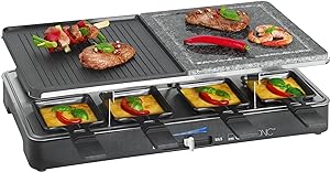 Raclettegrill RG 3518, Raclette mit heissem Stein + Grillplatte