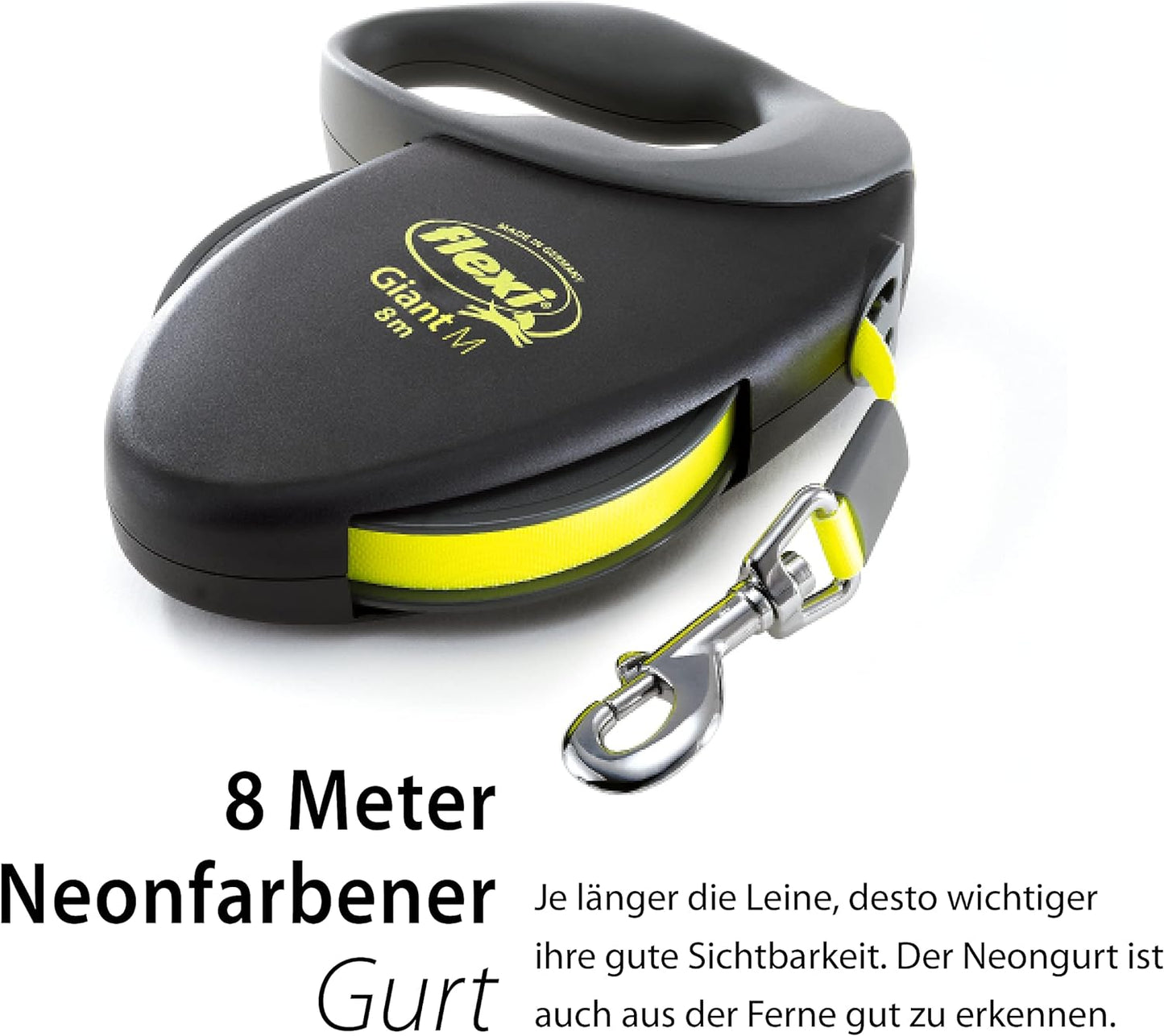 Giant M Gurt, schwarz/neongelb M 8 m Neon