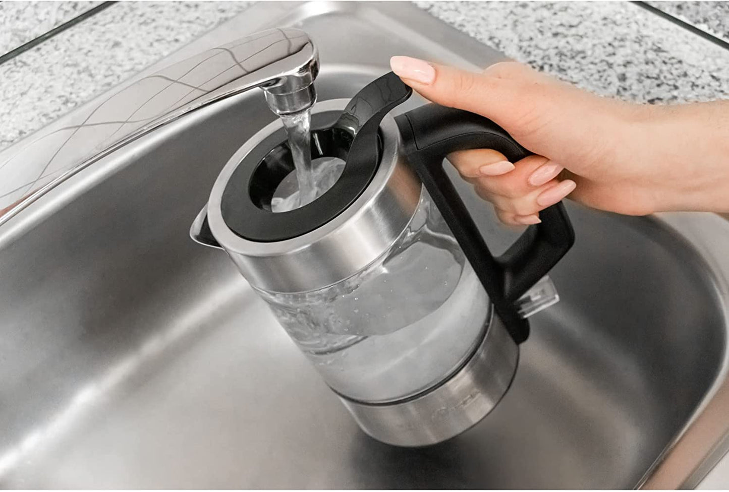 Glas-Wasserkocher PC-WKS 1229 G, 1 Liter