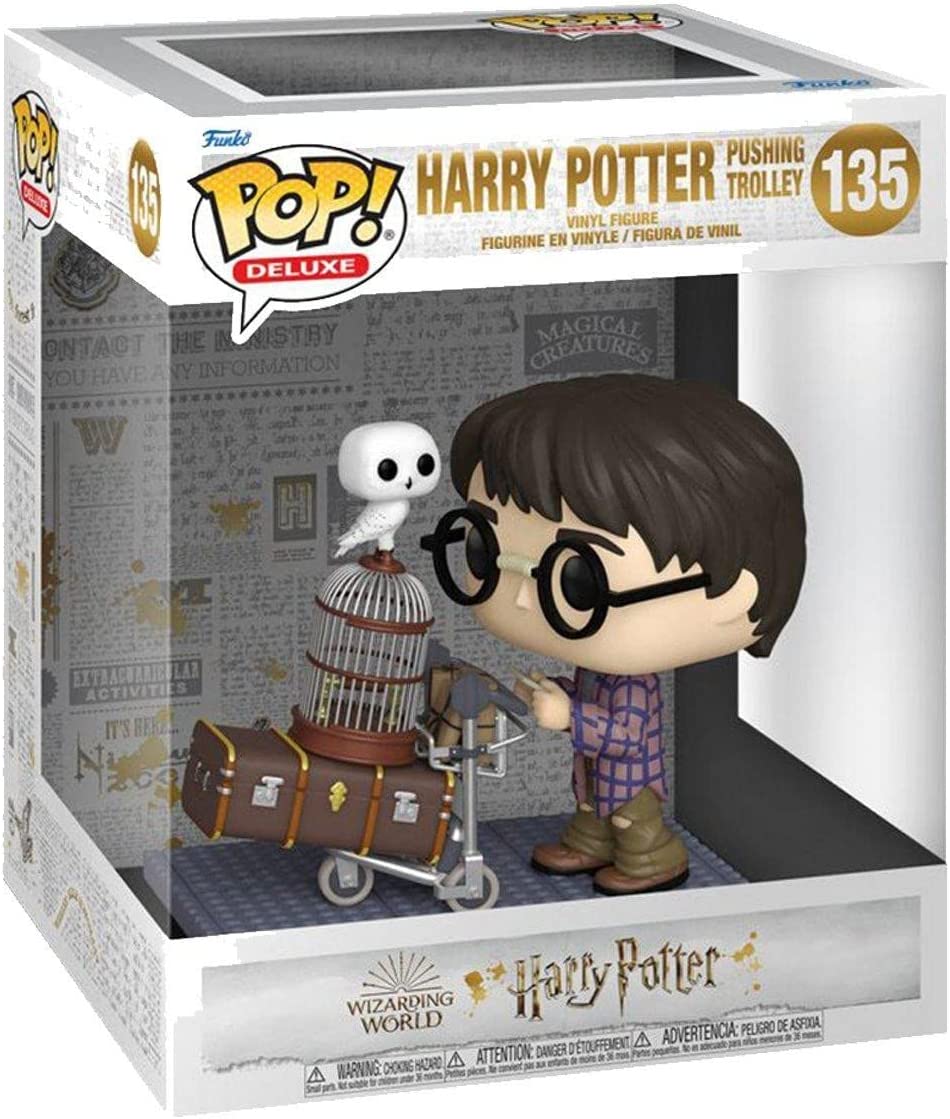 POP! Deluxe Harry Potter - Harry Pushing Trolley, Spielfigur