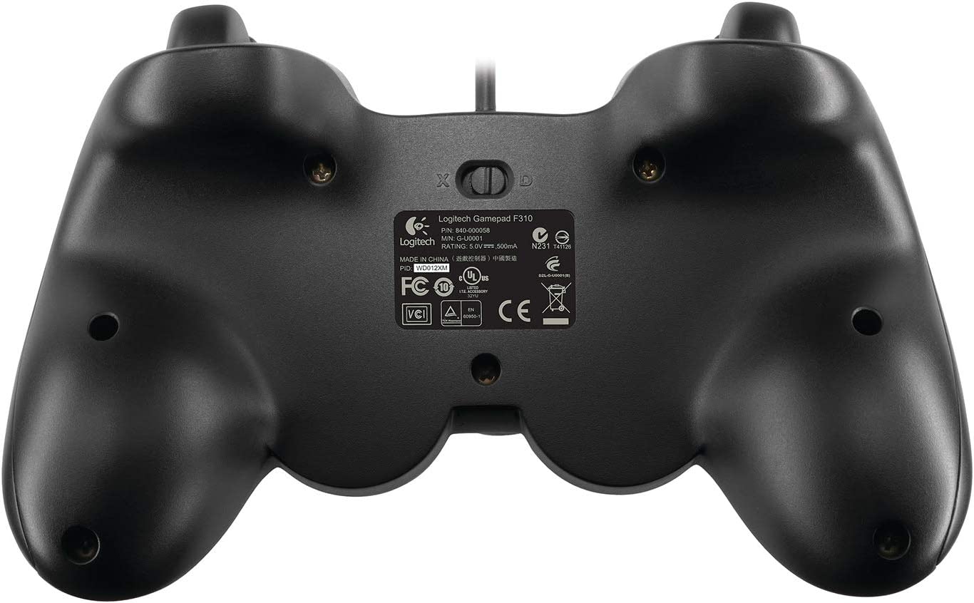 F310 Gamepad Corded, Blau/Grau