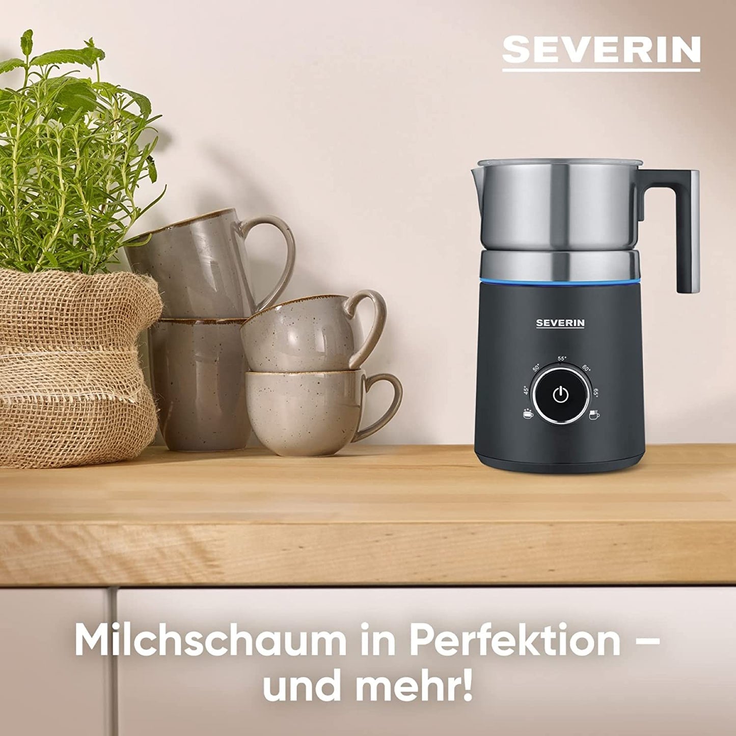 Spuma 700, Milchaufschäumer, 700 ml + LED-Display Schwarz
