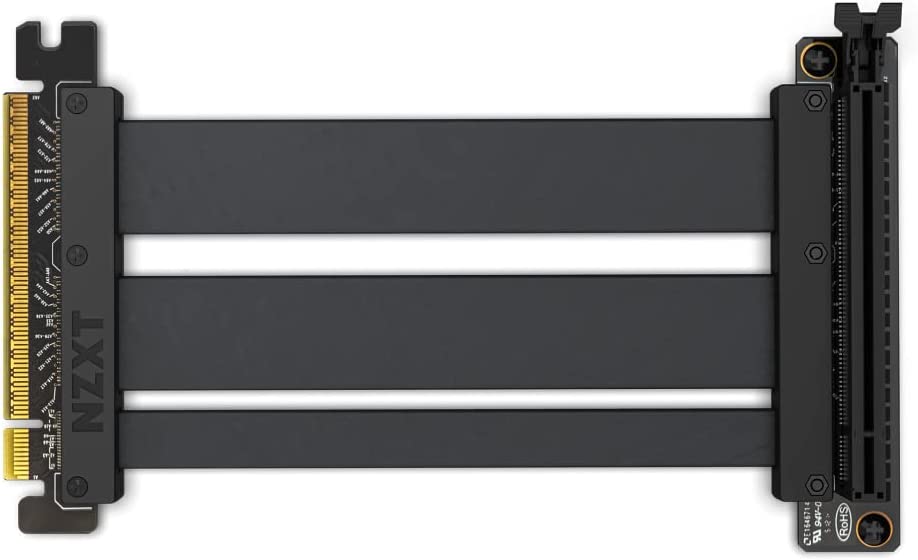 Riser Cable PCIe 4.0 x16, Verlängerungskabel, PCIe 4.0x16 Riser Cable Schwarz