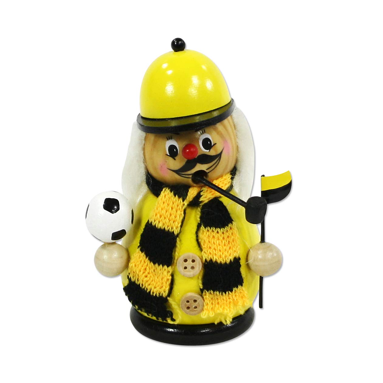 Räuchermann Fussballer, Schwarz/Gelb
