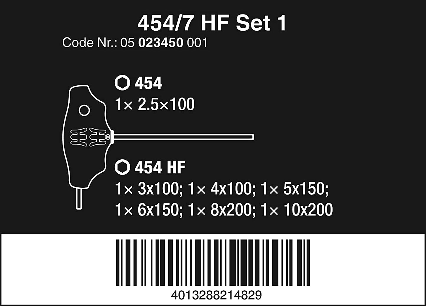 454/7 HF Set 1 Quergriff-Schraubendreher + Rack, 7-teilig