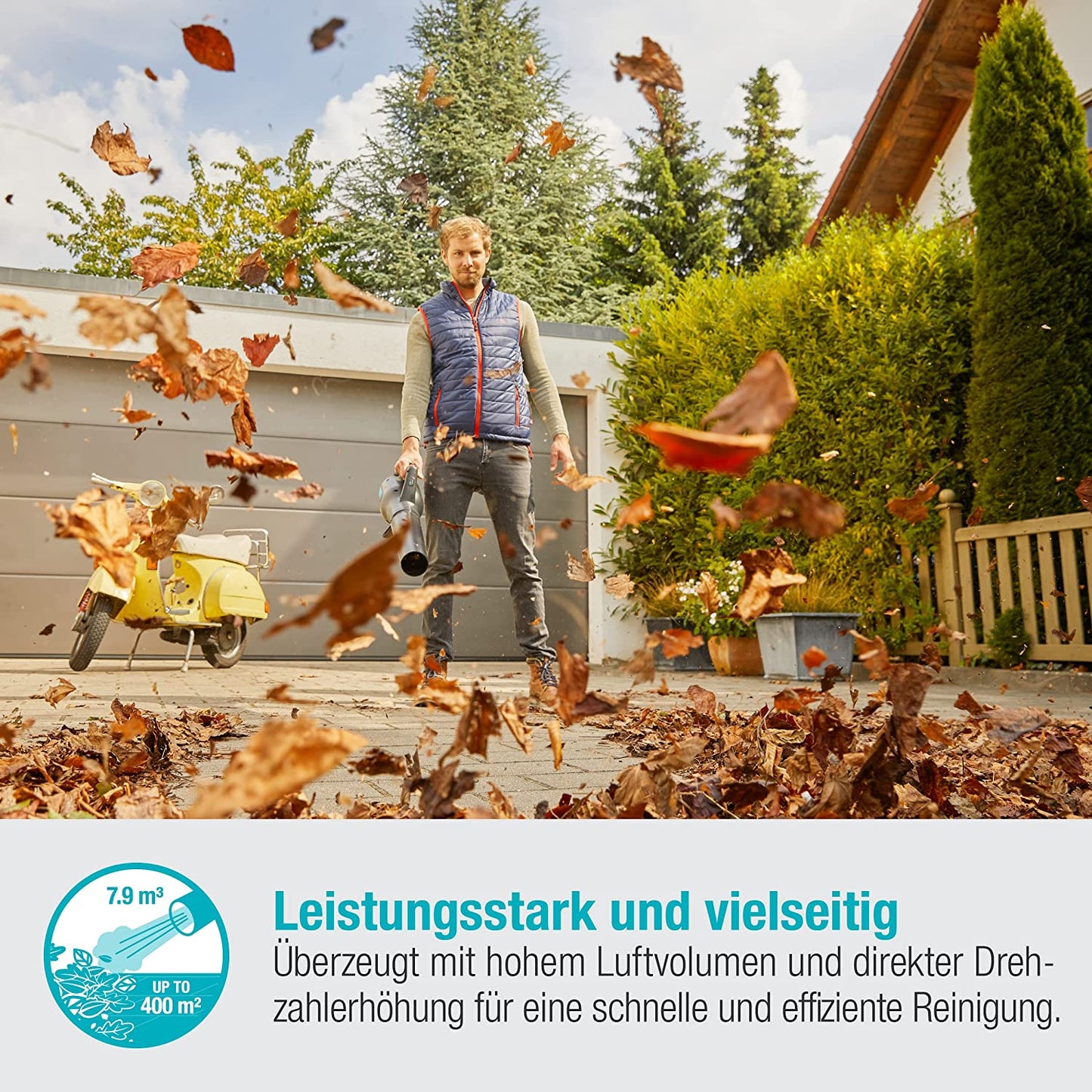 Akku-Bläser PowerJet 18V Ready-To-Use-Set, Laubgebläse
