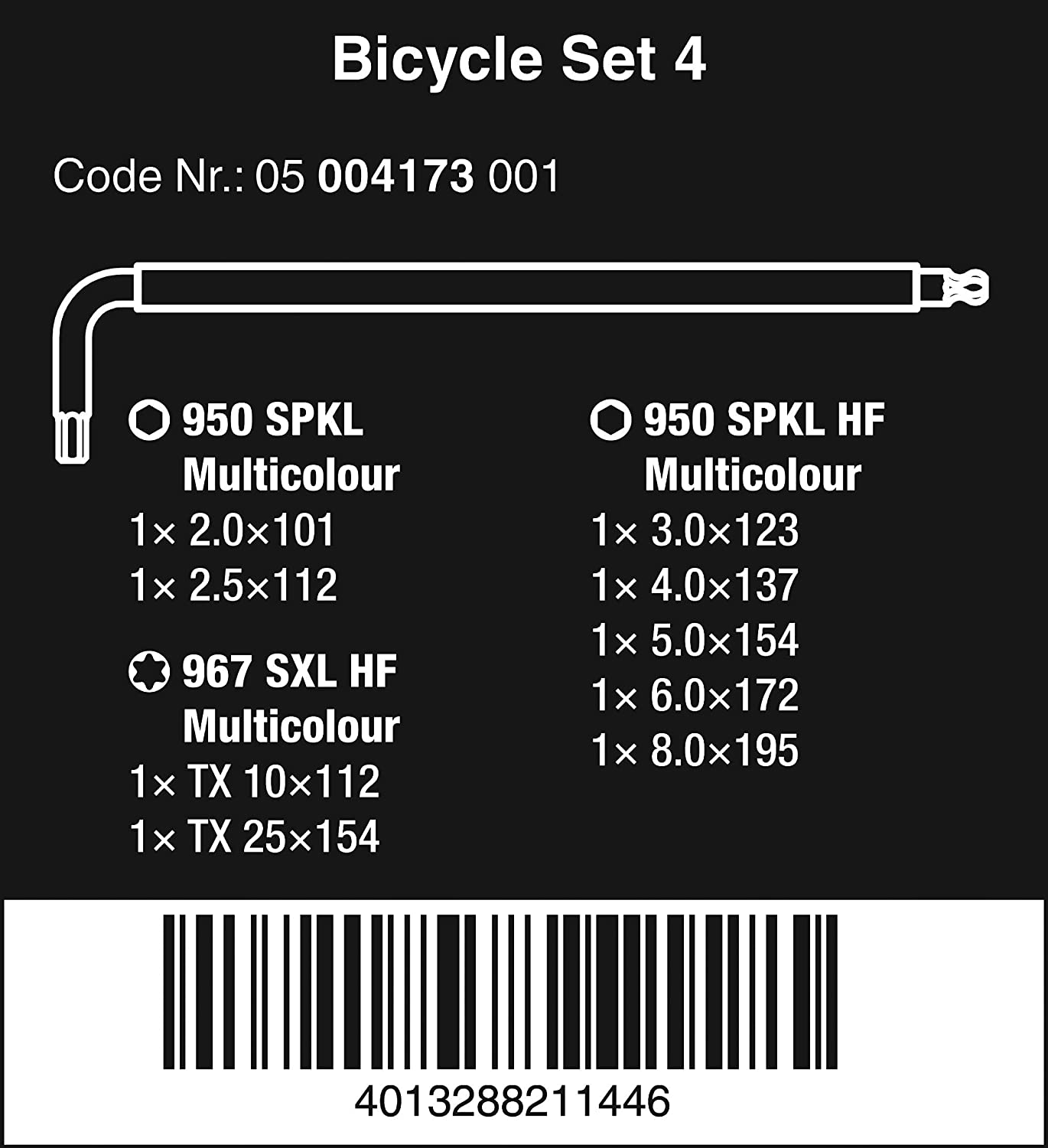 Bicycle Set 4, Schraubendreher, Winkelschlüssel Satz, 9-teilig 9-teilig
