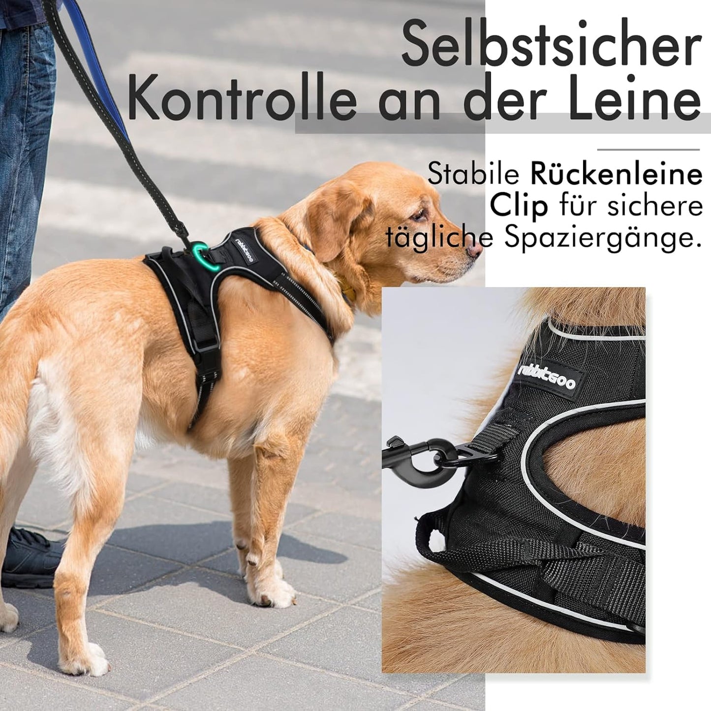 No-Pull Hundegeschirr, L (1er Pack) Schwarz