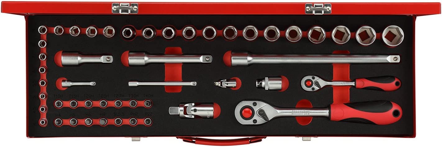 Red Steckschlüssel-Satz 1/4" + 1/2", 49-teilig