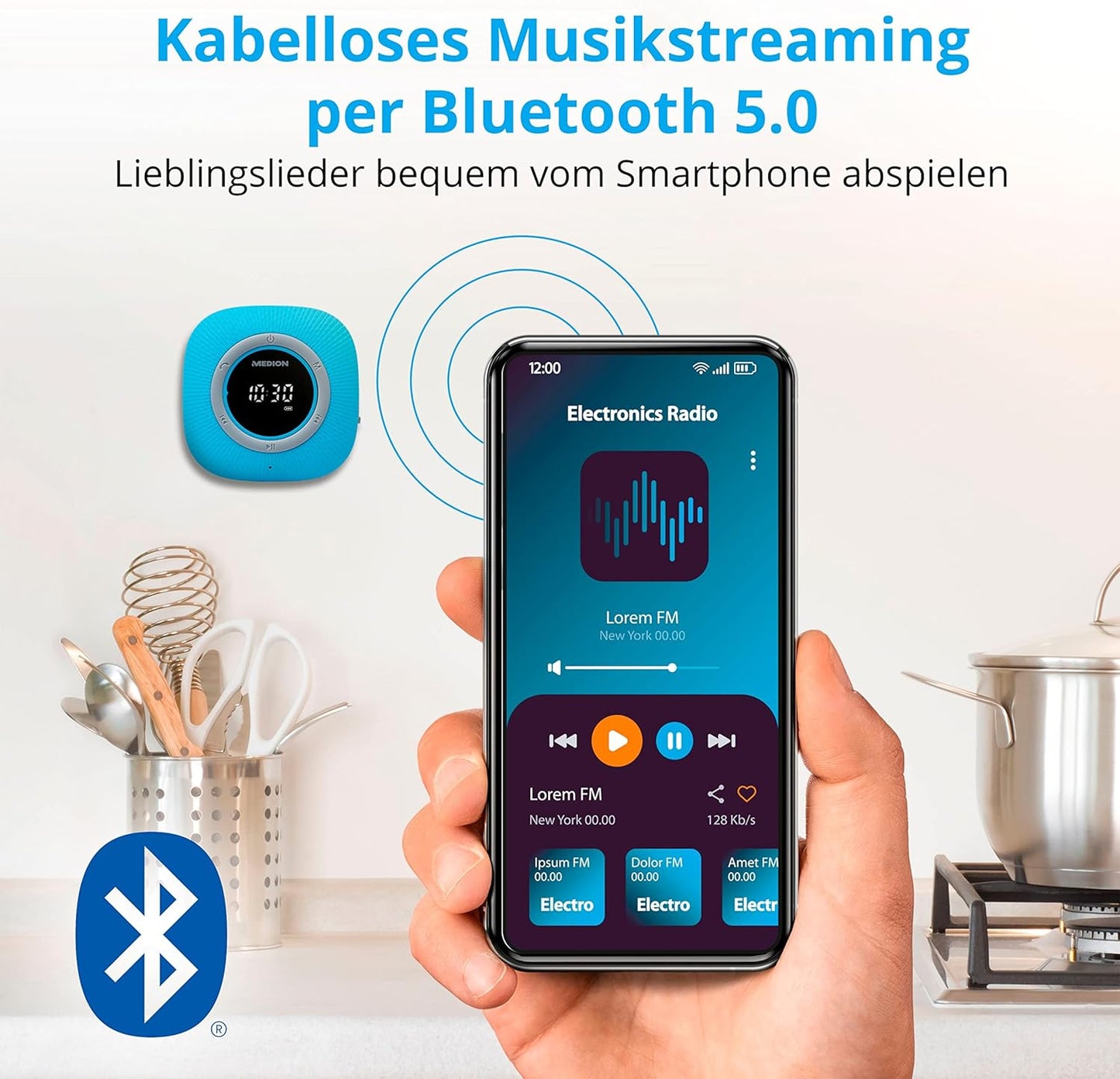MEDION P66096 Duschradio, schwarz