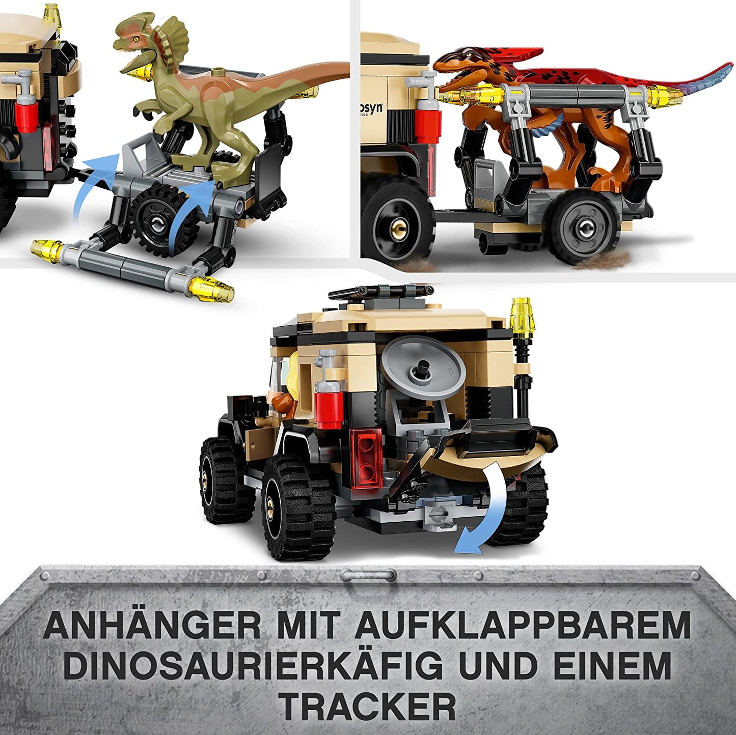 76951 Jurassic World Pyroraptor & Dilophosaurus Transport, Konstruktionsspielzeug