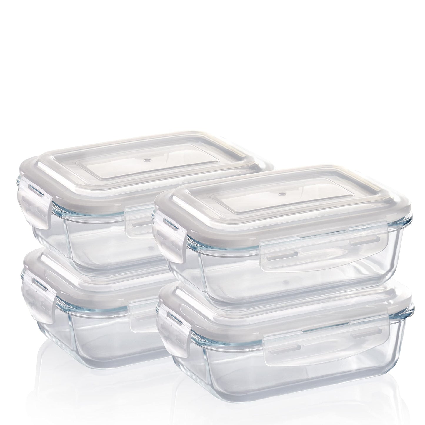 4er-Set Frischhaltedosen, Grösse: 4 x 640 ml, Farbe: Rechteckig