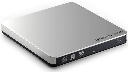 Externer Blu-Ray Brenner, Blu-ray USB 3.0 Brenner, Kunststoff Silber