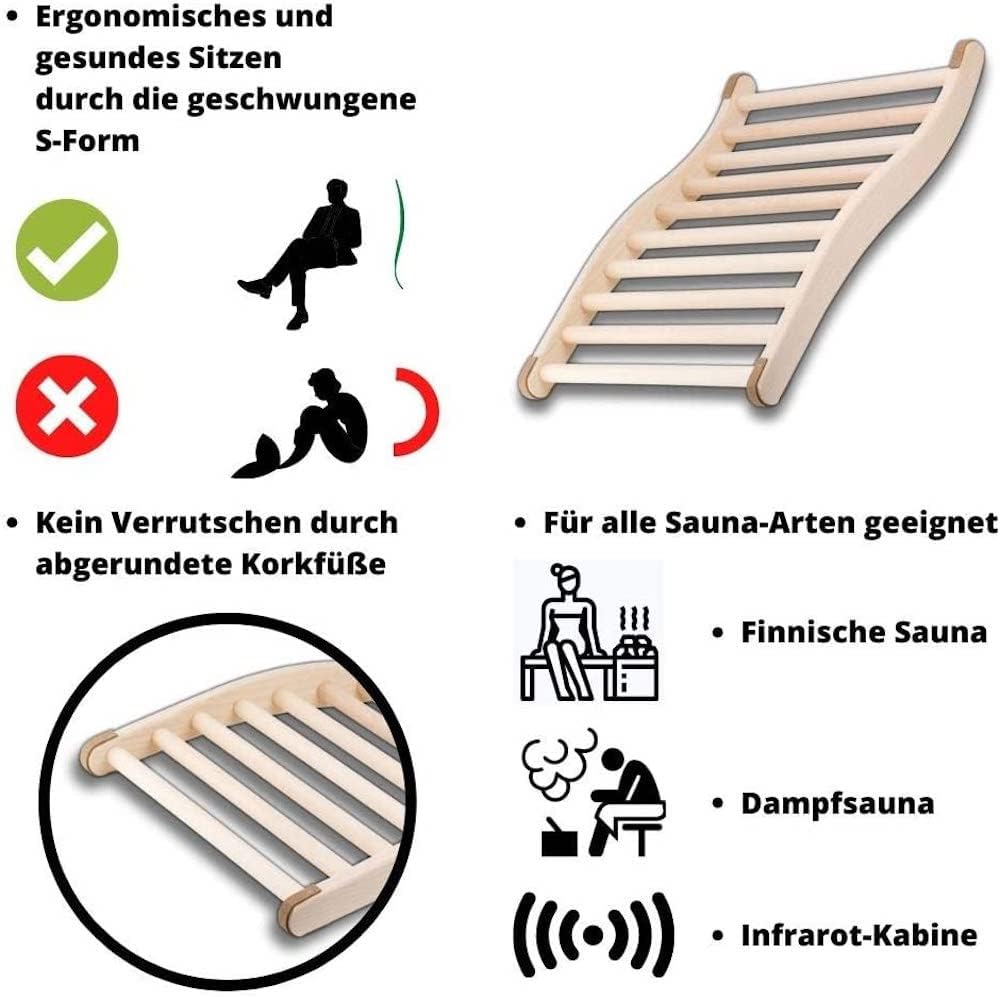 2er Set Sauna Rückenlehne, 2x Sauna-Rückenlehne | 51 Cm; 2