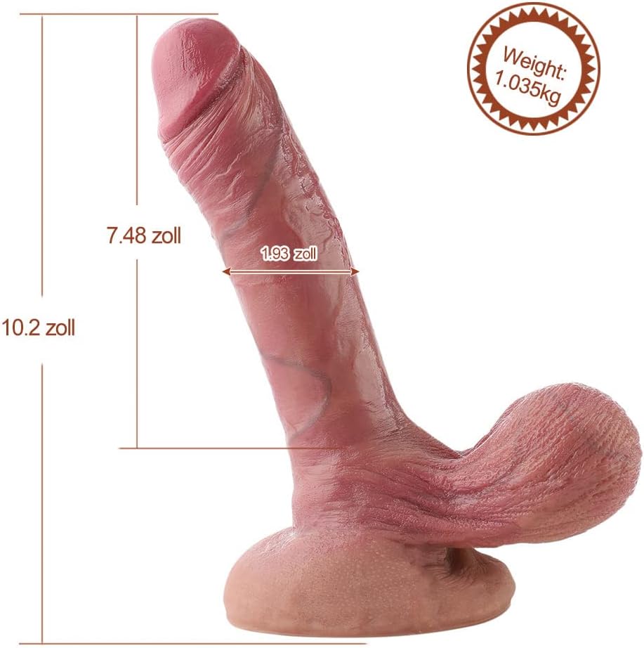 Realistischer Dildo, 10,2''Silikondildo mit Kugeln