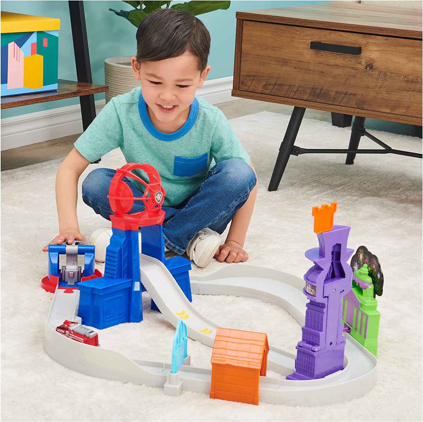 Paw Patrol, True Metal Total City Rescue Movie Rennstrecken-Set, Rennbahn